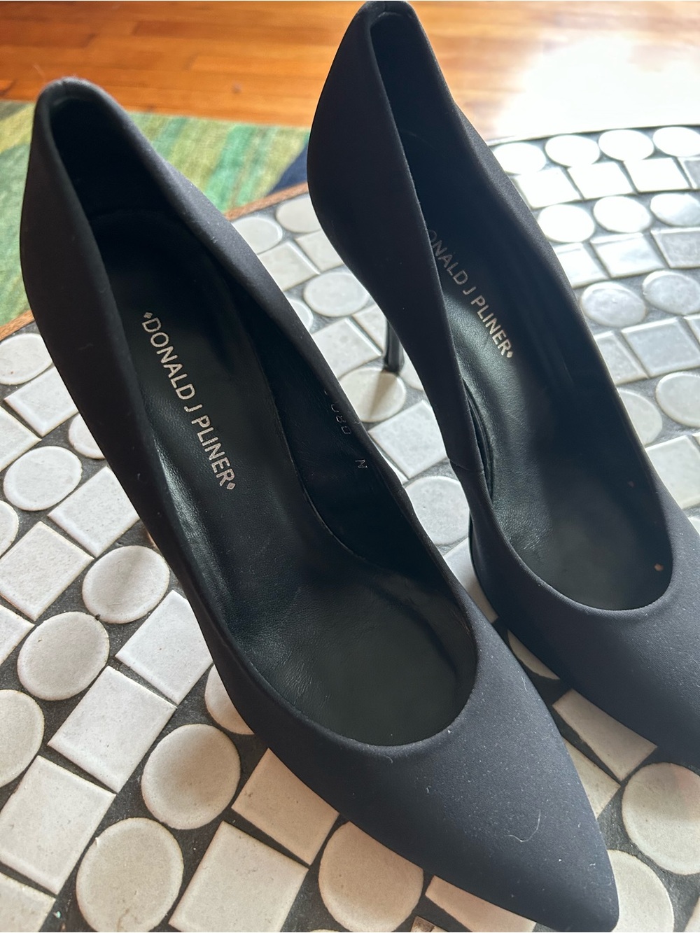 Donald J. Pliner Black Pointed Toe Stiletto Heels